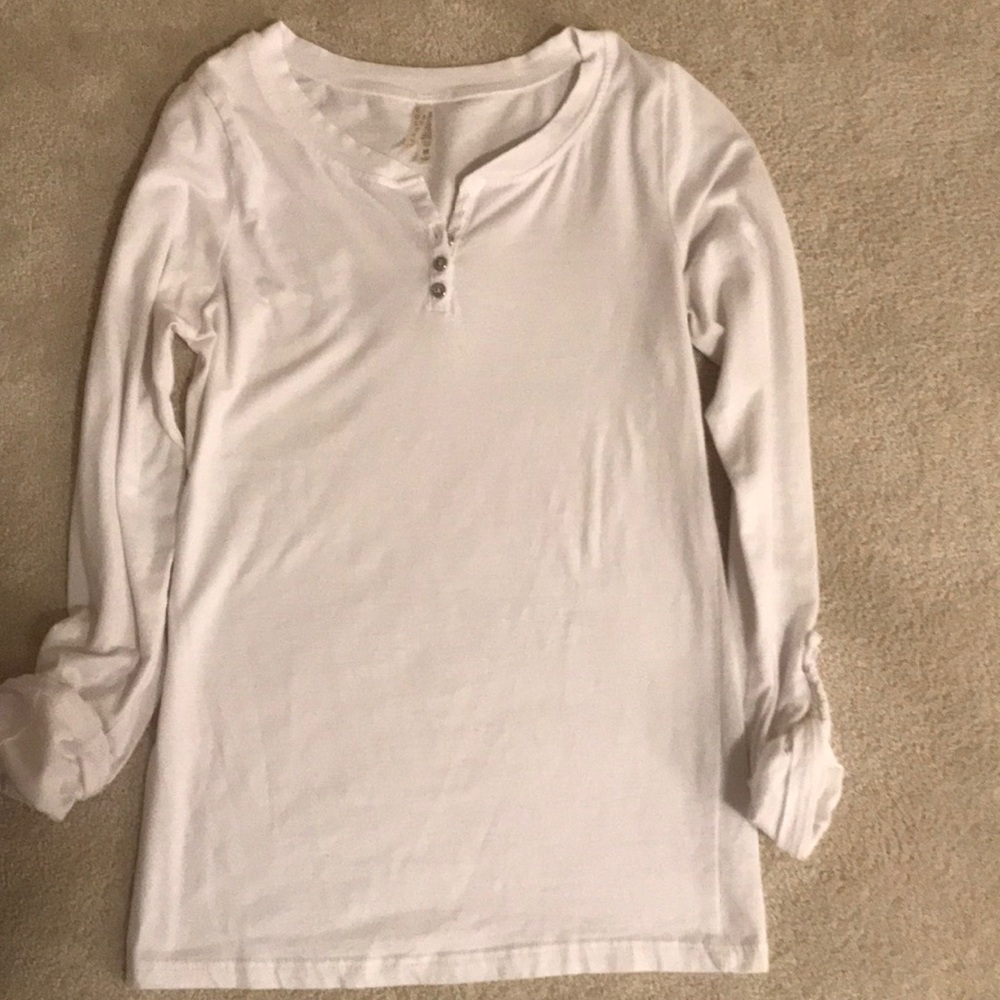 Simple long sleeve white button up